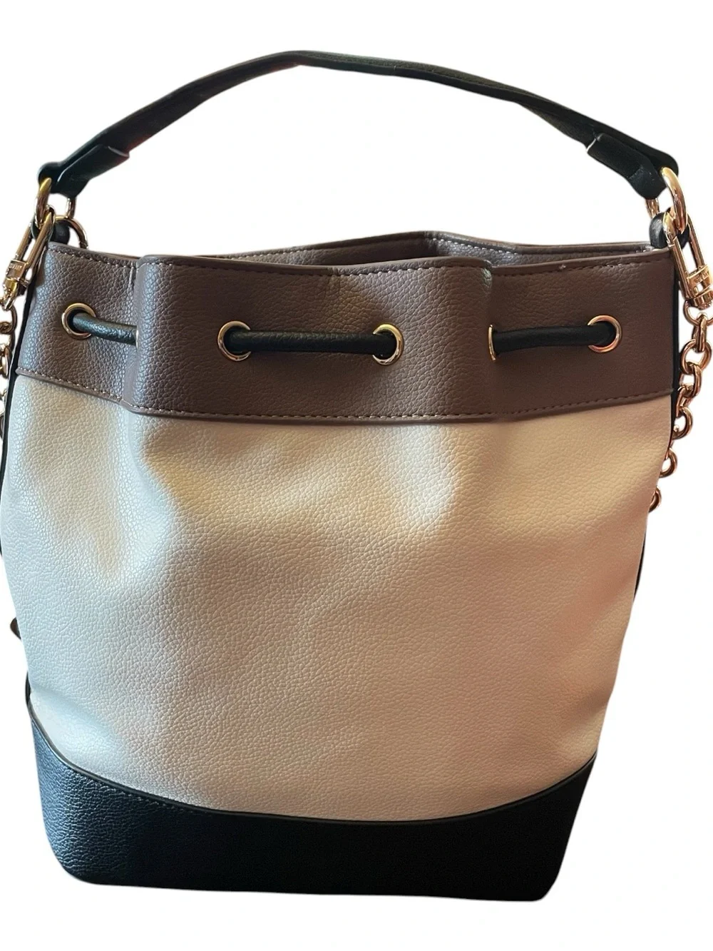 ANNE KLEIN Colorblock Bucket Bag Crossbody Shoulder Purse Drawstring Card Holder